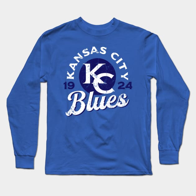 Kansas City Blues Long Sleeve T-Shirt by MindsparkCreative